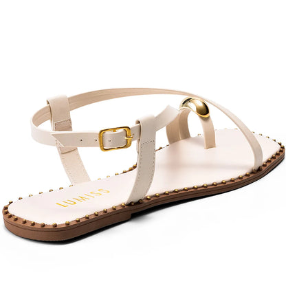 Sandália-Feminina-Rasteira-Metalizada