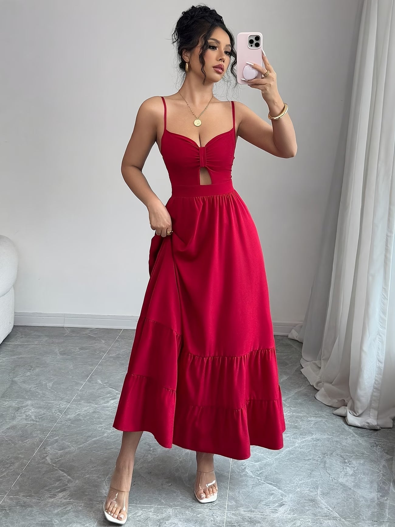 Vestido-Vermelho-Alça-Fina