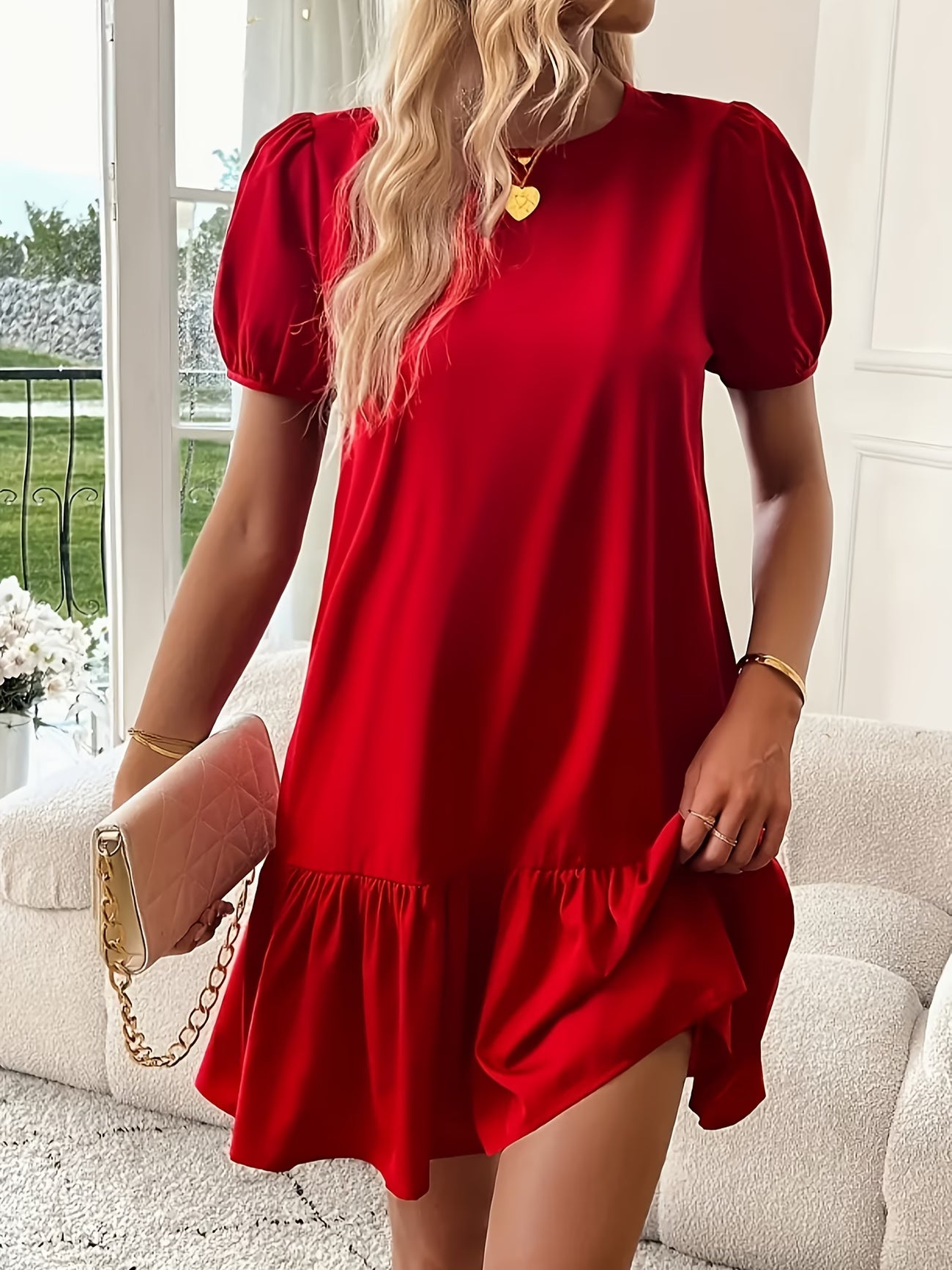 Vestido-Vermelho-Curto-Com-Babado