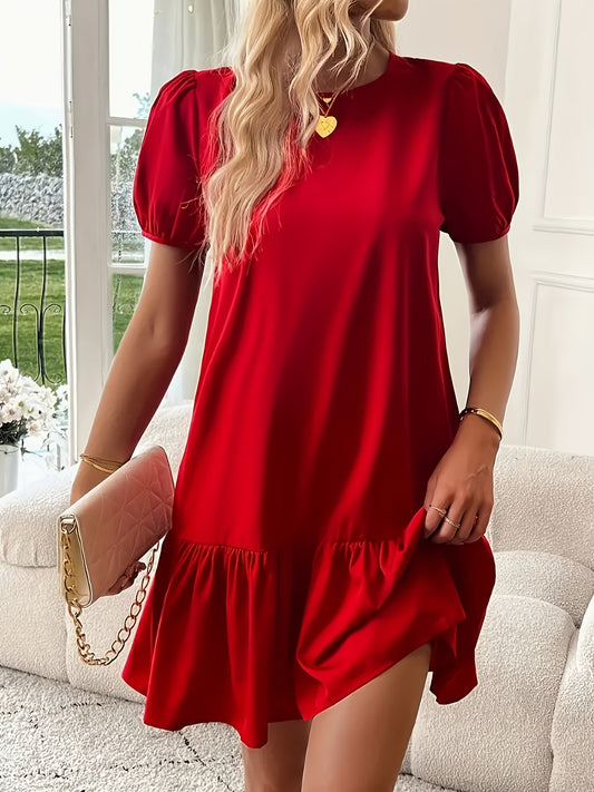 Vestido-Vermelho-Curto-Com-Babado