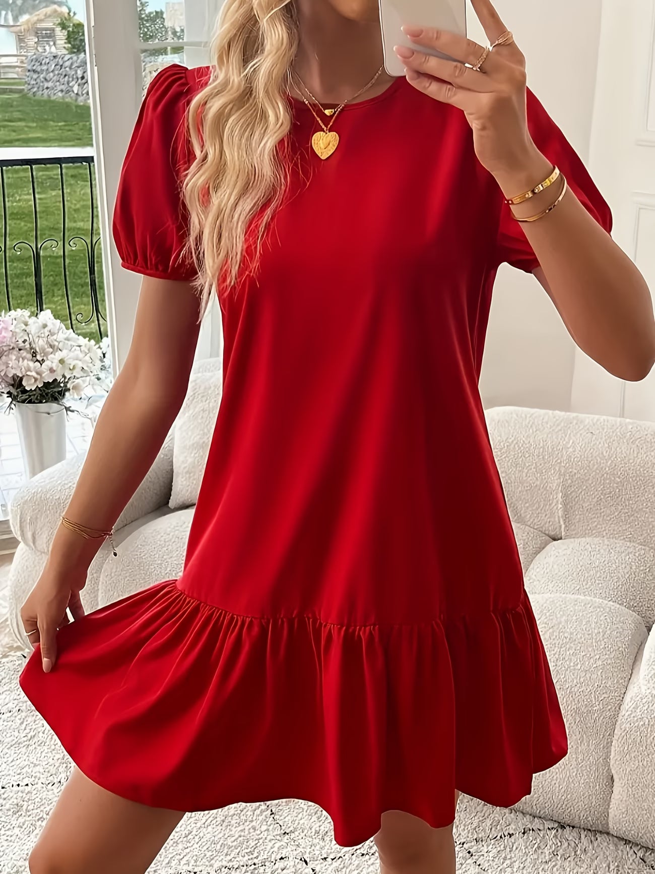 Vestido-Vermelho-Curto-Com-Babado