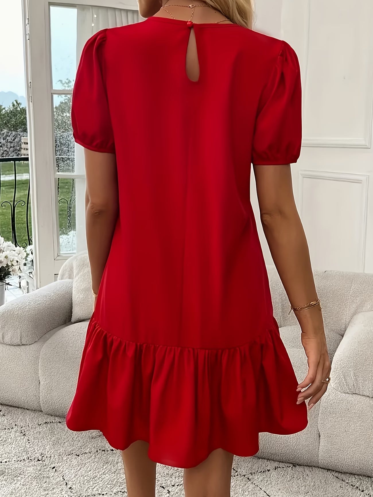 Vestido-Vermelho-Curto-Com-Babado