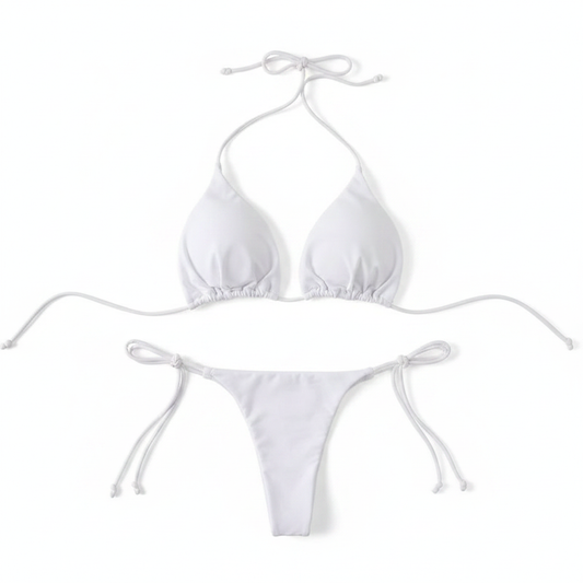 Biquíni Fio Dental Branco - Fundo Branco