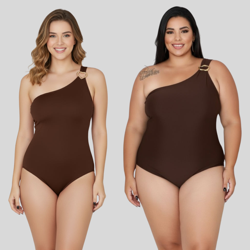 Maô Body Feminino Ombro Único Plus Size  Premium